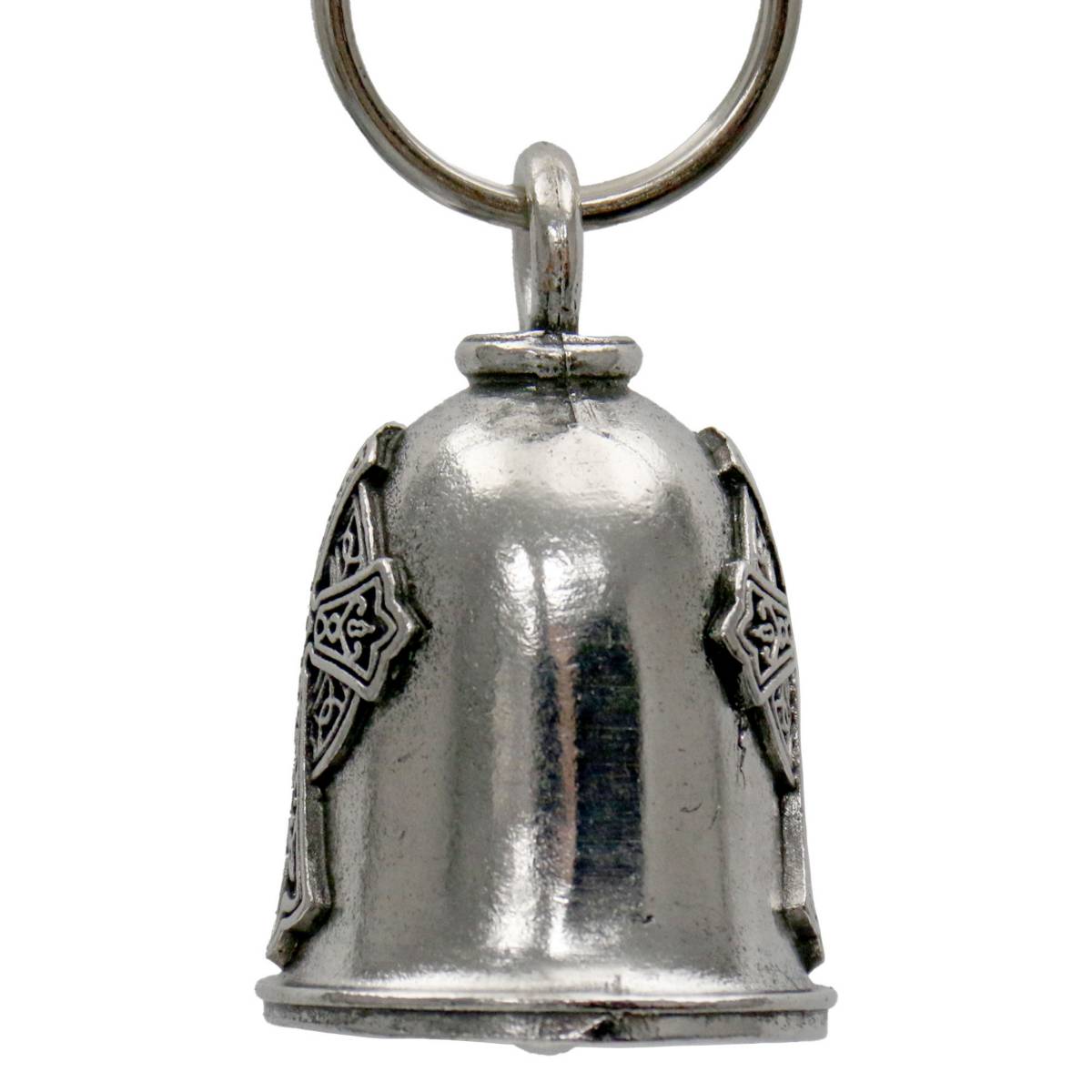Milwaukee Leather MLB9058 Gothic Cross Motorcycle Good Luck Bell w/ Key Ring-Key Chain Accessory for Bikers