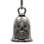 Milwaukee Leather MLB9070 Antique Sugar Skull Motorcycle Good Luck Bell w/ Key Ring-Key Chain Accessory for Bikers