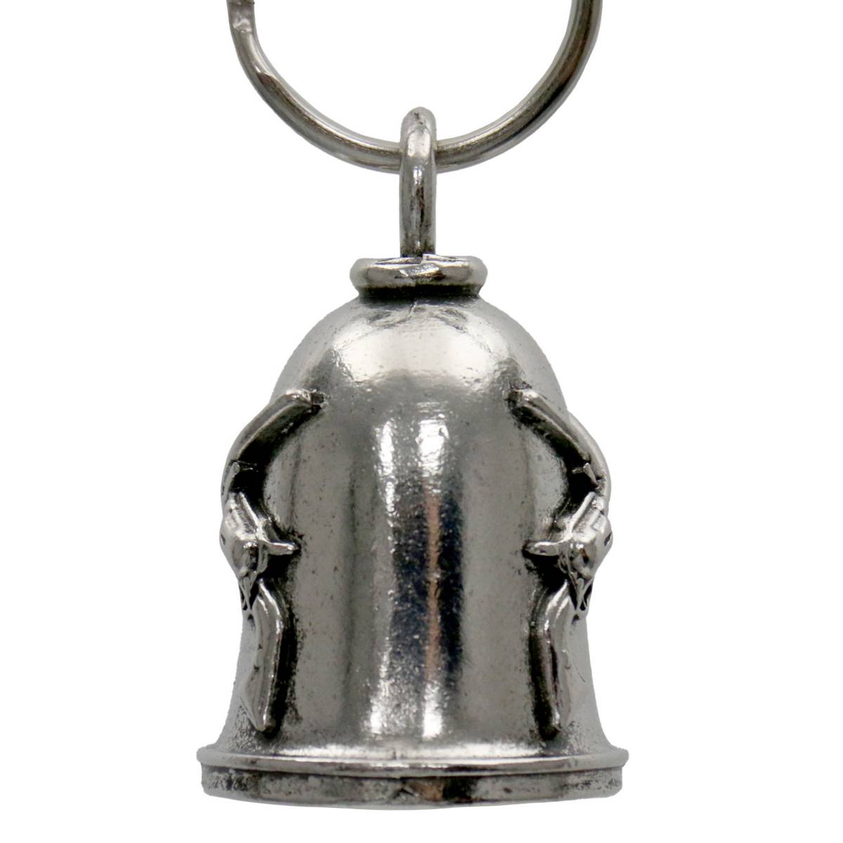 Milwaukee Leather MLB9087 Crossed Pistols Motorcycle Good Luck Bell w/ Key Ring-Key Chain Accessory for Bikers