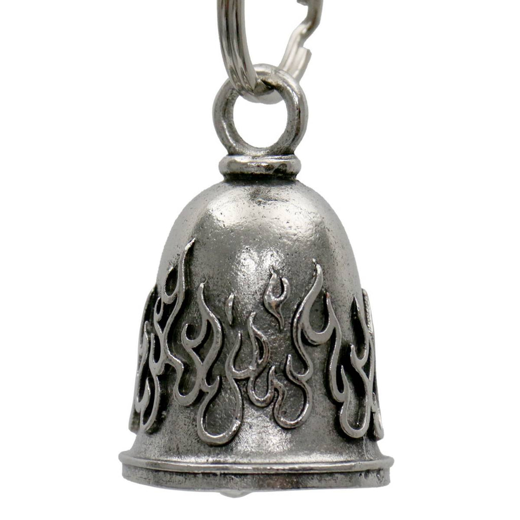 Milwaukee Leather MLB9101 Flame Motorcycle Good Luck Bell w/ Key Ring-Key Chain Accessory for Bikers