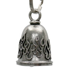 Milwaukee Leather MLB9101 Flame Motorcycle Good Luck Bell w/ Key Ring-Key Chain Accessory for Bikers