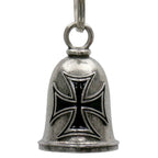 Milwaukee Leather MLB9111 Iron Cross Motorcycle Good Luck Bell w/ Key Ring-Key Chain Accessory for Bikers