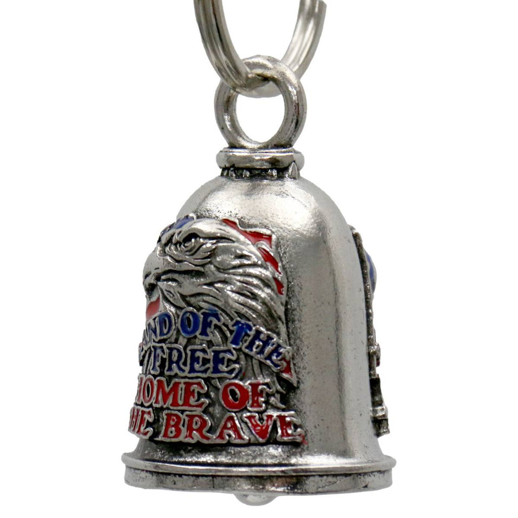 Milwaukee Leather MLB9115 Land of the Free Eagle Motorcycle Good Luck Bell w/ Key Ring-Key Chain Accessory for Bikers