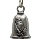 Milwaukee Leather MLB9130 Praying Hands Motorcycle Good Luck Bell w/ Key Ring-Key Chain Accessory for Bikers