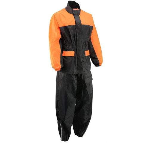 M-Boss Motorcycle Apparel BOS19500 Men’s Black and Red 2-Piece Motorcycle Rain Suit