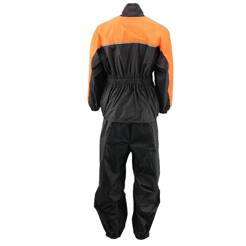 M-Boss Motorcycle Apparel BOS19500 Men’s Black and Red 2-Piece Motorcycle Rain Suit