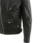 Milwaukee Leather LKM17010 Men's Reaper Premium Matte Black Leather Motorcycle Biker Riders Jacket