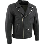 Milwaukee Leather LKM17010 Men's Reaper Premium Matte Black Leather Motorcycle Biker Riders Jacket