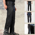 Milwaukee Leather USA MADE MLCHM5001 Men's Black Cloak Classic Premium Leather Motorcycle Chaps