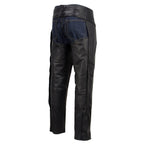 Milwaukee Leather USA MADE MLCHM5001 Men's Black Cloak Classic Premium Leather Motorcycle Chaps