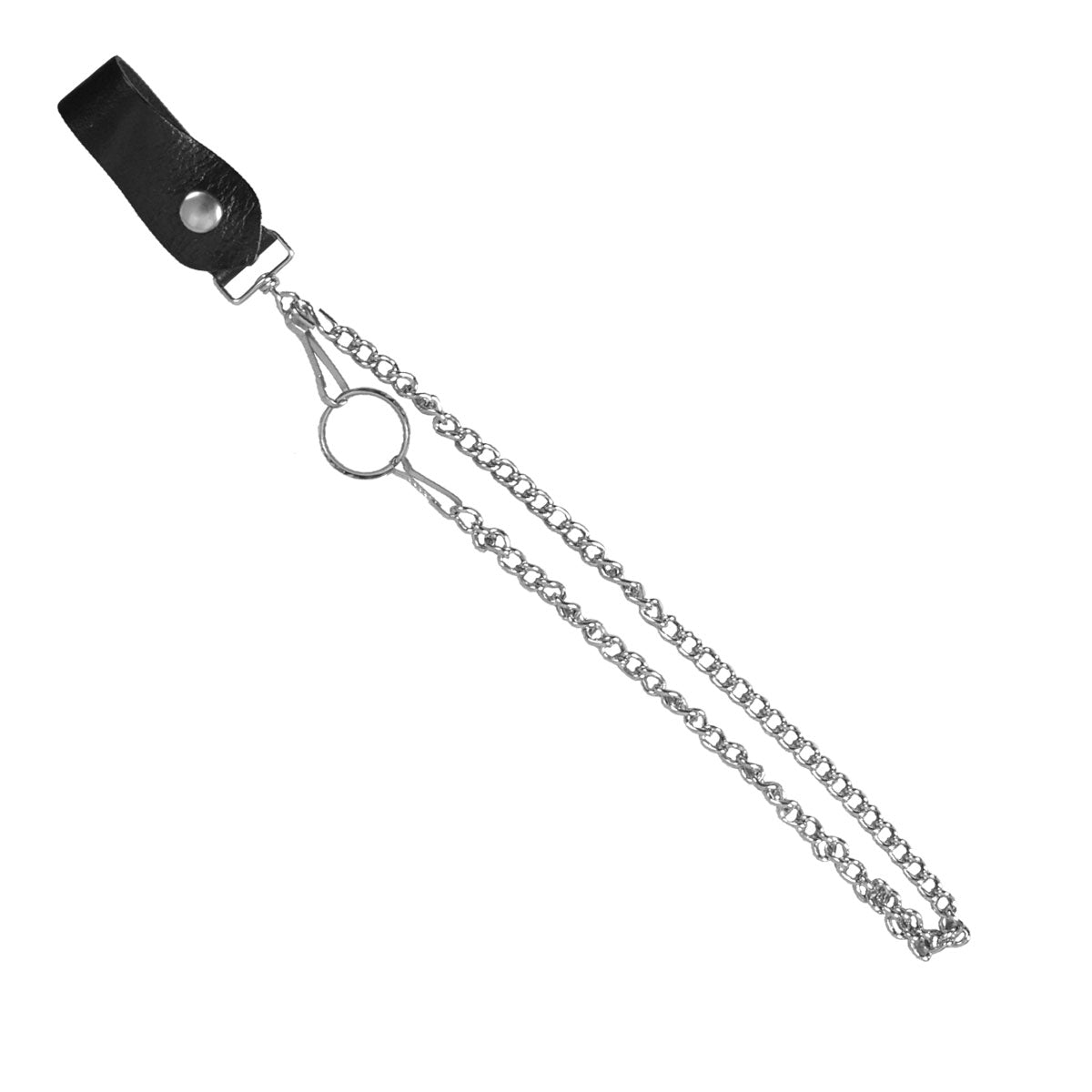 Hot Leathers CWA1004 Wallet Chain with Leather Loop-Silver-PCS - GRP