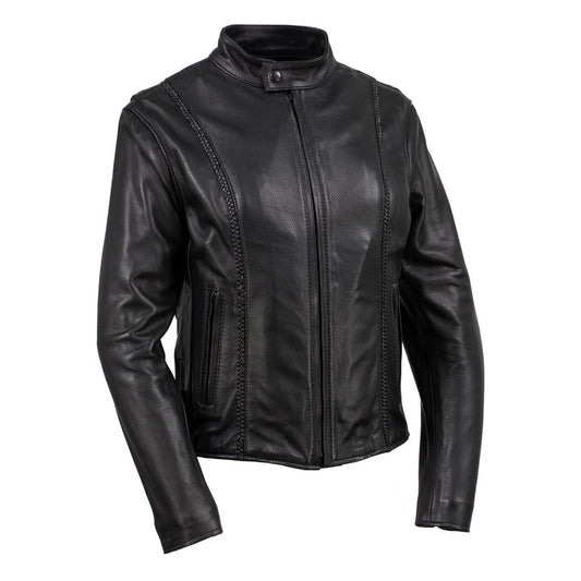 Milwaukee Leather USA MADE MLJKL5002 Women's Black Pristine Premium Motorcycle Leather Jacket