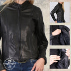 Milwaukee Leather USA MADE MLJKL5002 Women's Black Pristine Premium Motorcycle Leather Jacket
