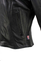 Milwaukee Leather USA MADE MLJKL5003 Women's Black Serene Clean Cut Premium Motorcycle Leather Jacket