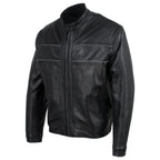 Milwaukee Leather USA MADE MLJKM5003 Men's Black Echo Premium Leather Motorcycle Jacket with Reflective Piping