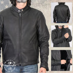 Milwaukee Leather USA MADE MLJKM5006 Men's Black Rumble Premium Leather Motorcycle Jacket