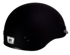 Klutch K-3 'Cruise' Flat Black Half Face Motorcycle Helmet with Snap On Visor