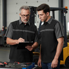 MMCC Men's Gear Head Classic Mechanic Button Up Shirt - Dual Chest Pockets - Microfiber Panel - Rider Ready - MMC16011