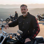 Milwaukee Leather Men’s Two-Tone CE Armored Flannel - Solid Front / Plaid Back - Reinforced w/ Aramid Fibers - MPM1671