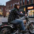 Milwaukee Leather Men’s Splitline Phantom 2-Tone CE Armored Protective Flannel - Kevlar® Reinforced - MPM1670
