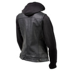 Milwaukee Leather Women's Tara Black Leather Motorcycle Rider 2-in-1 Convertible Hoodie Jacket Vest - LKL4712