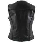 Milwaukee Leather Women's Road Queen Black Braided Buffalo Leather Motorcycle Vest - LKL4713