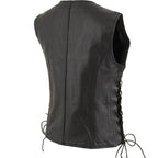 Milwaukee Leather Women's Mistress Black Side Lace Leather Motorcycle Vest - LKL4714