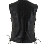 Milwaukee Leather Women's Mistress Black Side Lace Leather Motorcycle Vest - LKL4714