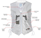 Milwaukee Leather Women's Mistress Black Side Lace Leather Motorcycle Vest - LKL4714