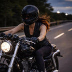 Milwaukee Leather Women's Gemma Black Leather Motorcycle Vest with Side Laces - LKL4716