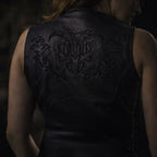 Milwaukee Leather Women's Gemma Black Leather Motorcycle Vest with Side Laces - LKL4716