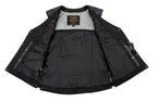 Milwaukee Leather Women's Gemma Black/Purple Leather Motorcycle Vest with Side Laces - LKL4717