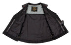 Milwaukee Leather Women's Gemma Black/Red Leather Motorcycle Vest with Side Laces - LKL4718