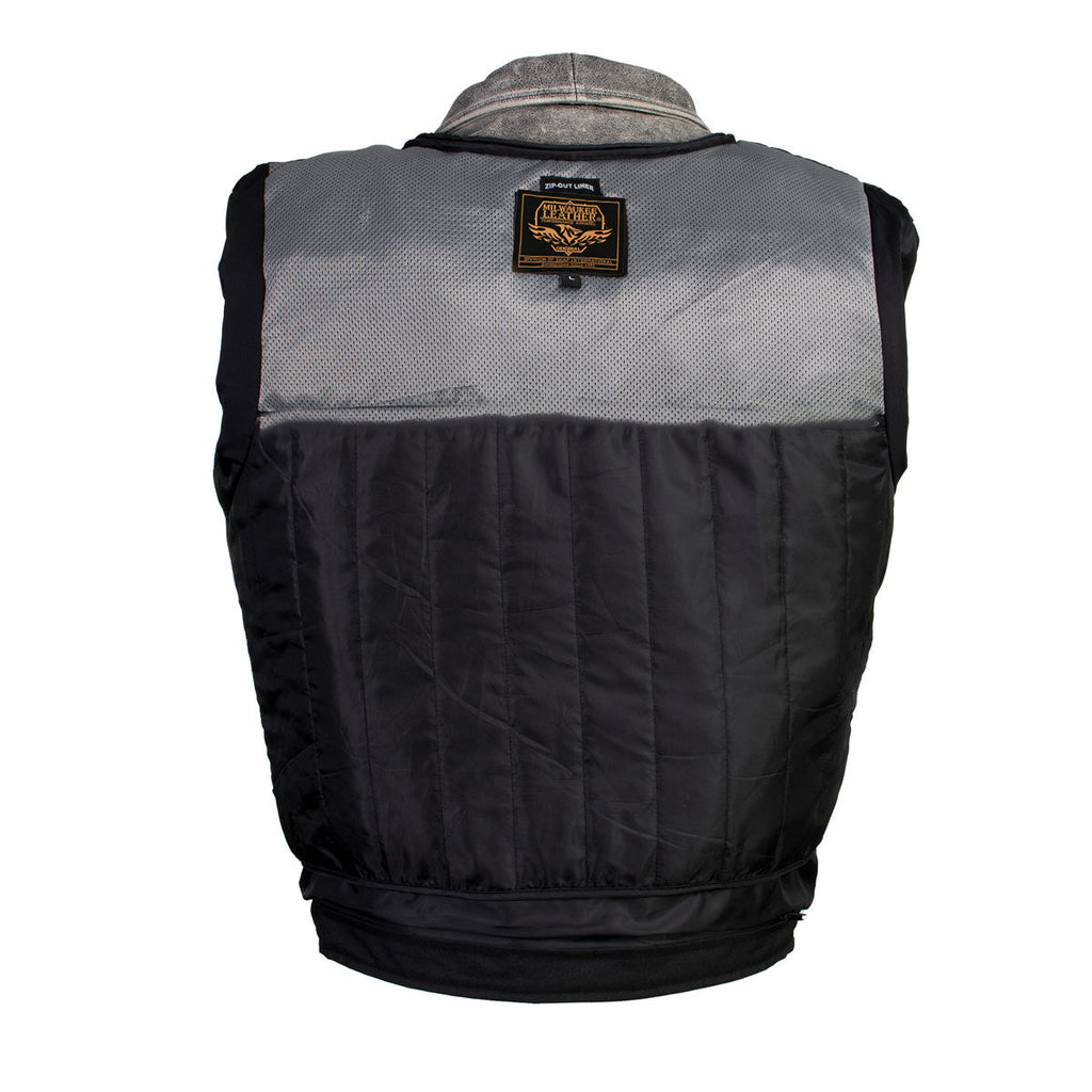 Milwaukee Leather LKM17001 Men's Classic Distressed Gray Motorcycle Leather Riders Jacket