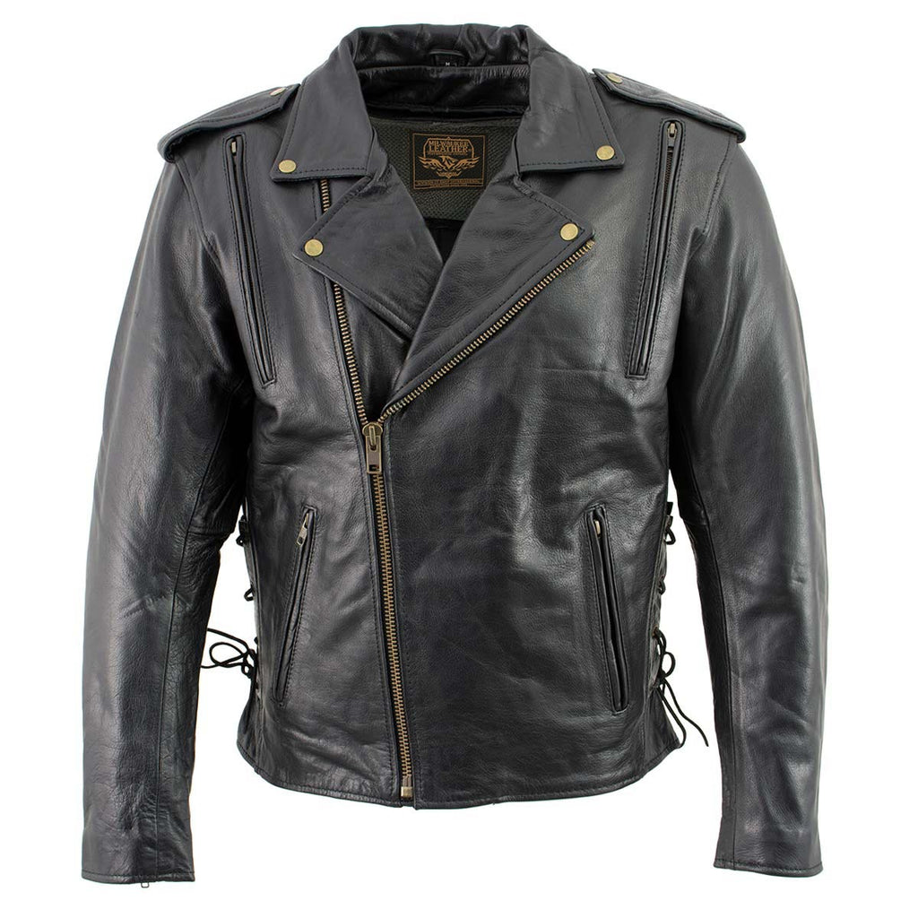 Milwaukee Leather LKM17004 Men's Classic Premium Black Vented Motorcycle Leather Biker Riders Jacket