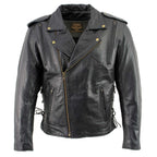 Milwaukee Leather LKM17004 Men's Classic Premium Black Vented Motorcycle Leather Biker Riders Jacket