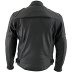 Milwaukee Leather LKM17013 Men's Premium Black Advanced Leather Motorcycle Jacket w/ CE Armor Protection