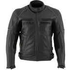 Milwaukee Leather LKM17013 Men's Premium Black Advanced Leather Motorcycle Jacket w/ CE Armor Protection
