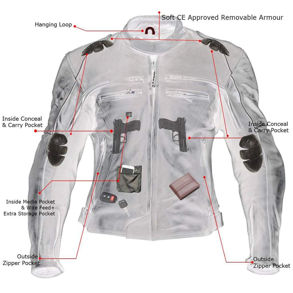 Milwaukee Leather LKM17013 Men's Premium Black Advanced Leather Motorcycle Jacket w/ CE Armor Protection