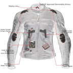 Milwaukee Leather LKM17013 Men's Premium Black Advanced Leather Motorcycle Jacket w/ CE Armor Protection