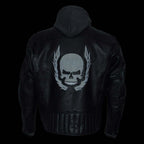 Milwaukee Leather Men's Alibi Black Leather Motorcycle Jacket w/ CE Armor, Removable Hoodie - LKM17021