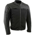 Milwaukee Leather Men's Chaos Black Leather Motorcycle Jacket w/ CE Armor, Reflective Panels, Vents - LKM17022