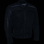 Milwaukee Leather Men's Chaos Black Leather Motorcycle Jacket w/ CE Armor, Reflective Panels, Vents - LKM17022