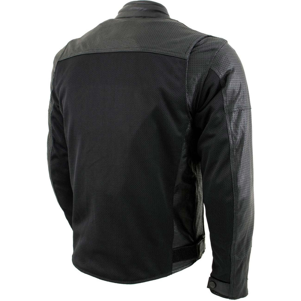 Milwaukee Leather Men's Chaos Black Leather Motorcycle Jacket w/ CE Armor, Reflective Panels, Vents - LKM17022