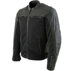 Milwaukee Leather Men's Chaos Black Leather Motorcycle Jacket w/ CE Armor, Reflective Panels, Vents - LKM17022