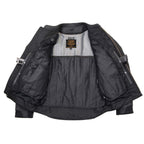 Milwaukee Leather Men's Endo Black Leather Motorcycle Jacket w/ CE Armor, Reflective Panels, Vents - LKM17023