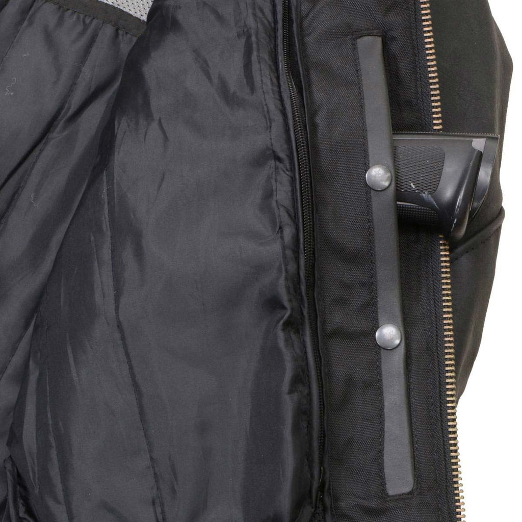 Milwaukee Leather Men's Endo Black Leather Motorcycle Jacket w/ CE Armor, Reflective Panels, Vents - LKM17023