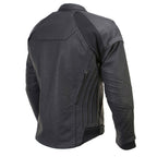 Milwaukee Leather Men's Endo Black Leather Motorcycle Jacket w/ CE Armor, Reflective Panels, Vents - LKM17023