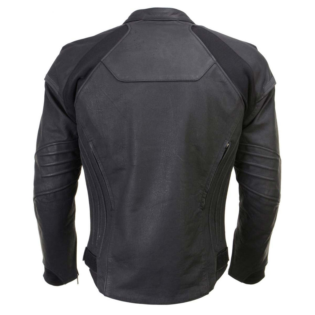 Milwaukee Leather Men's Endo Black Leather Motorcycle Jacket w/ CE Armor, Reflective Panels, Vents - LKM17023