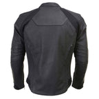 Milwaukee Leather Men's Endo Black Leather Motorcycle Jacket w/ CE Armor, Reflective Panels, Vents - LKM17023